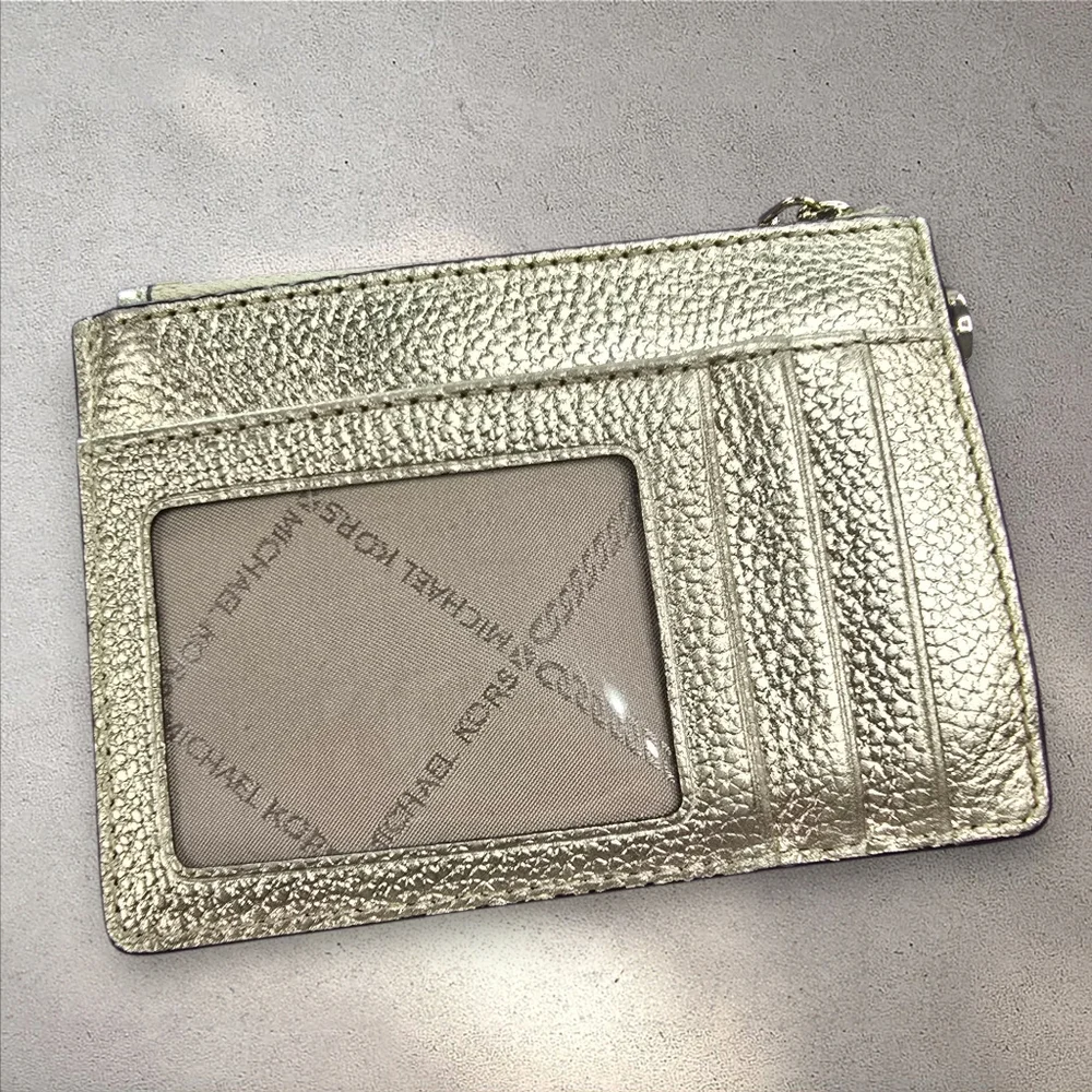 Michael Kors Jet Set‎ Small Metallic Gold Leather Coin Purse Wallet
